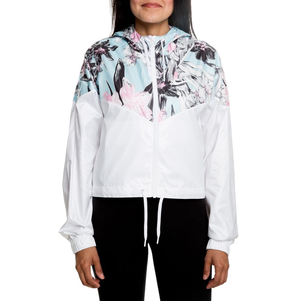 Nike Floral Cropped Loose Fit Windbreaker